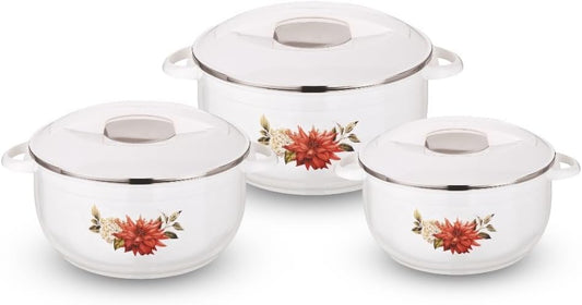 Nova Food Warmer Hot Pot Set Of Insulated Casseroles 2.5, 3.5, 5.5 Litre