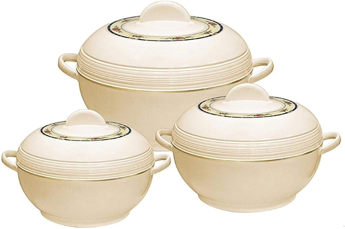 Ambiente Food Warmer Hot Pot Set Of Insulated Casseroles 1.2 1.6 And 2.5 Litre